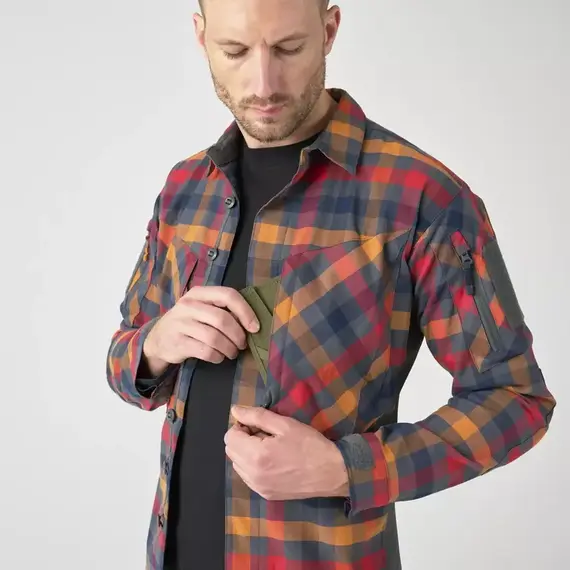 Рубашка MBDU Flannel Helikon, цвет Dark Autumn Checkered